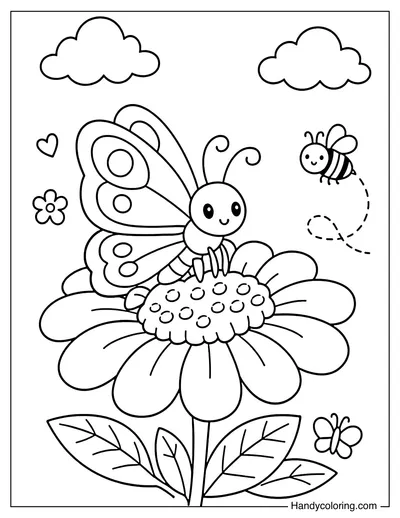 A Butterfly On A Big Flower