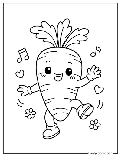 A Carrot Is Dancing Happily