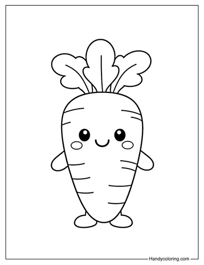A Carrot With A Cute Smiling Face