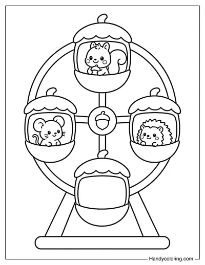 Acorn Ferris Wheel with Woodland Animals