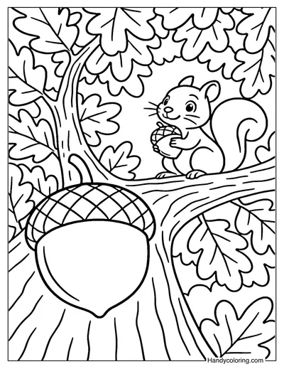 Acorn Guardian Coloring Page