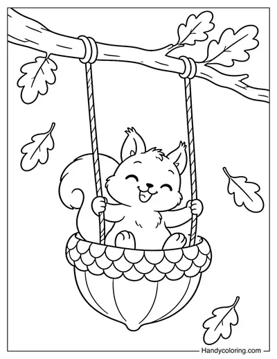 Acorn Swing Hanging from Oak Branch