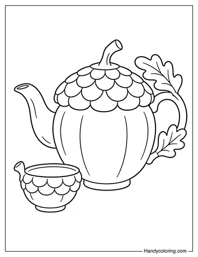 Acorn Teapot with Oak Leaf Handle
