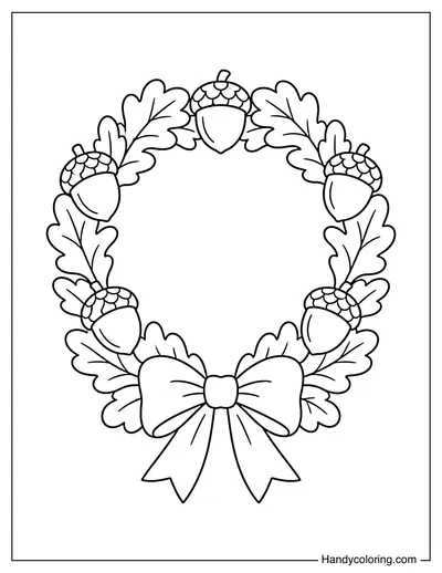 Acorn Wreath with Oak Leaves