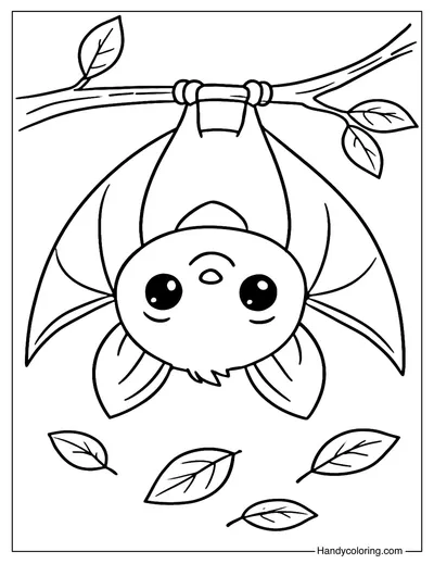 Adorable Bat Coloring Page
