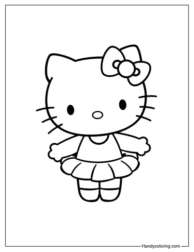 Adorable Hello Kitty Coloring Page