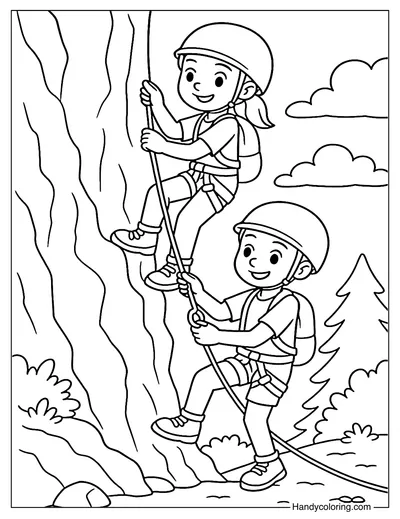 Advanced Hiking Challenges Coloring Page