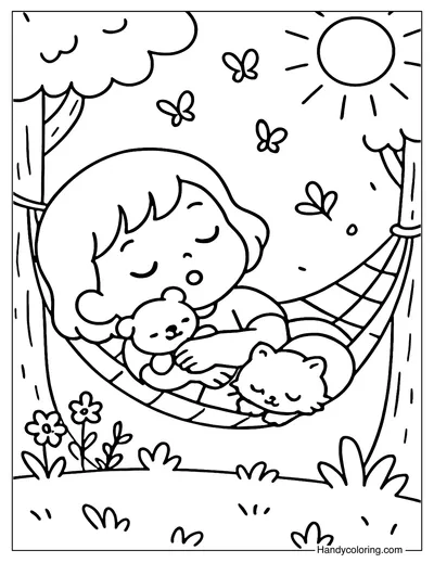 Afternoon Nap Coloring Page