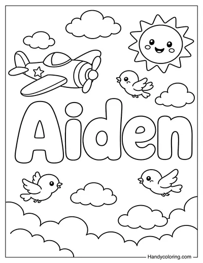 Aiden with Airplanes and Clouds