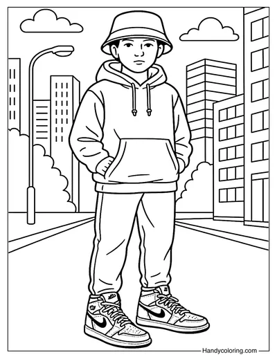 Air Jordan Street Style Coloring Page