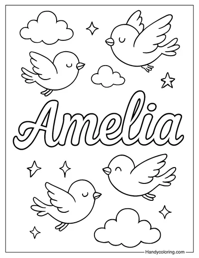 Amelia Name Coloring Page