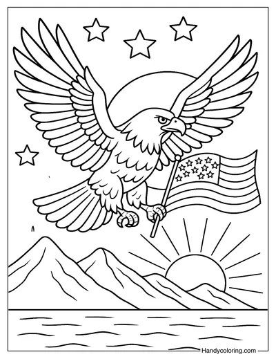 American Eagle In Flight Coloring Page