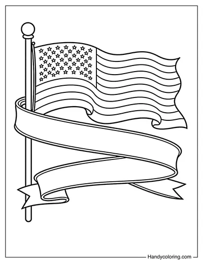 American Flag with Ribbon