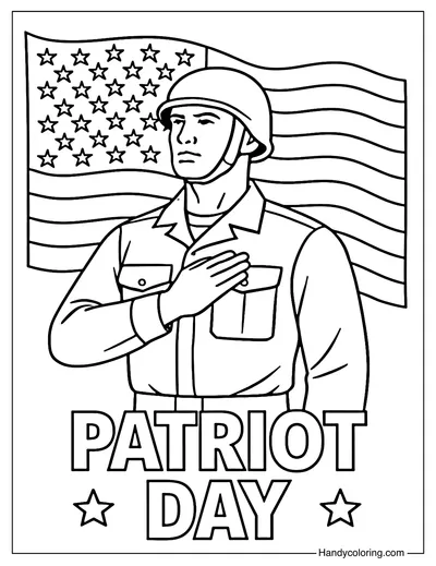 American Soldier Patriot Day Coloring Page