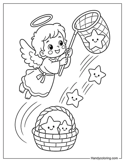 Angel Catching Falling Stars