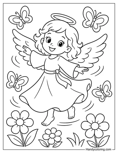 Angel Dancing with Butterflies