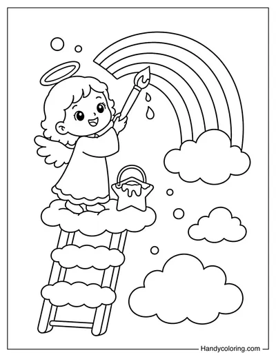 Angel Painting a Rainbow