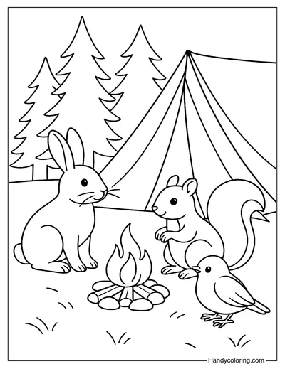 Animal Friends at Campsite Page