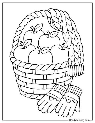 Apple Basket with Cozy Scarf