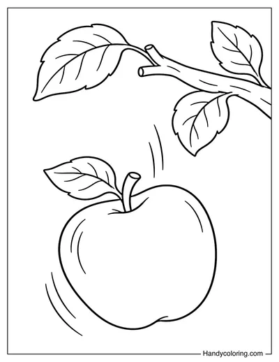 Apple Falling from a Branch