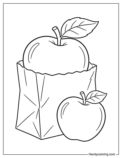 Apple Inside a Paper Bag