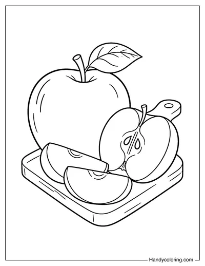 Apple on a Cutting Board