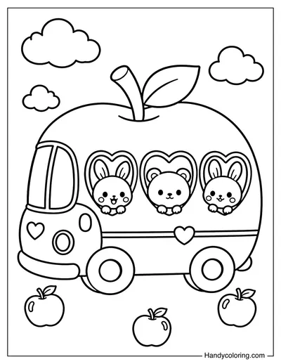 Apple Shaped School Bus