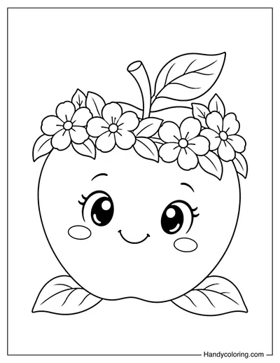 Apple Wearing a Flower Crown