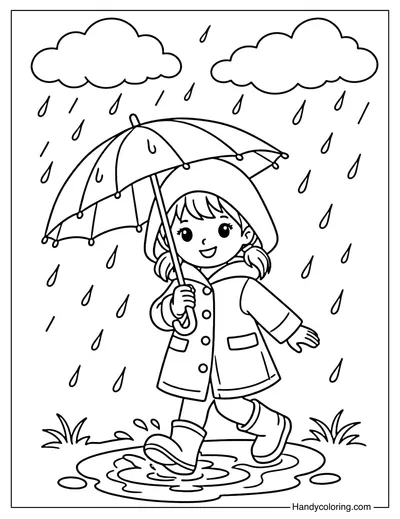 April Showers Coloring Page