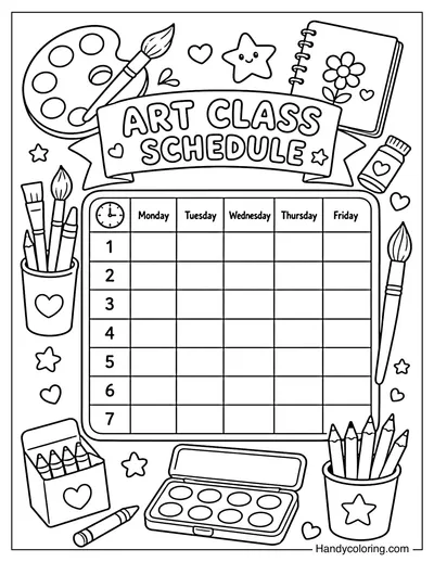 Art Class Weekly Schedule