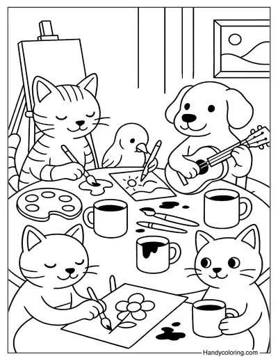 Artist Coffee Coloring Page