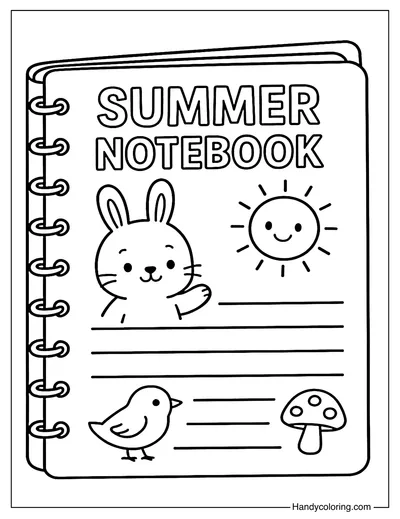 August Animal Journal Coloring Page