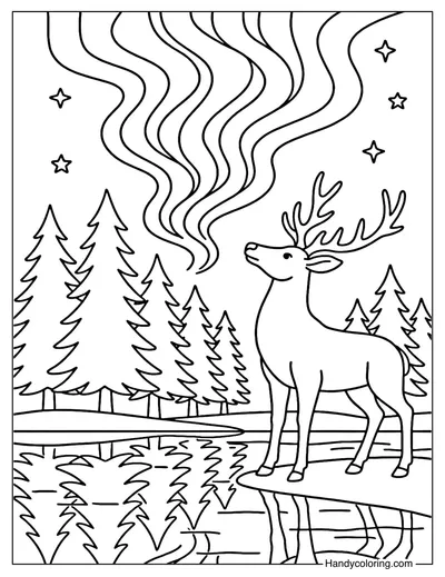 Aurora Night Coloring Page