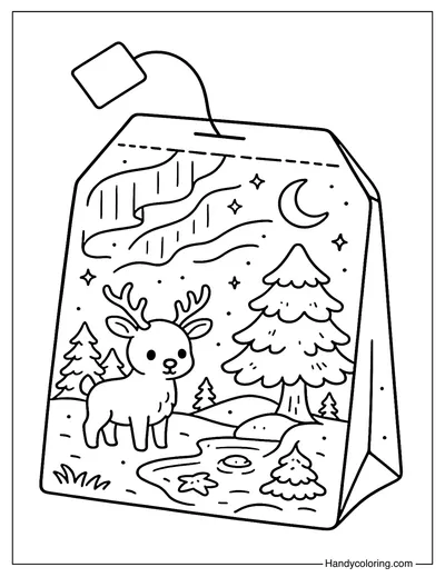 Aurora Sky Tea Bag Coloring Page
