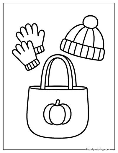 Autumn Accessories Coloring Page