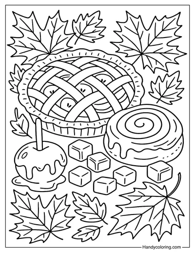 Autumn Sweets Coloring Page