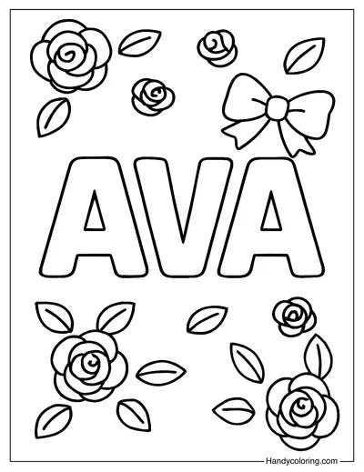 Ava Name Coloring Page