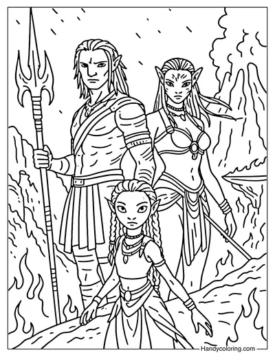 Avatar 3 Fire and Ash Coloring Page To Print
