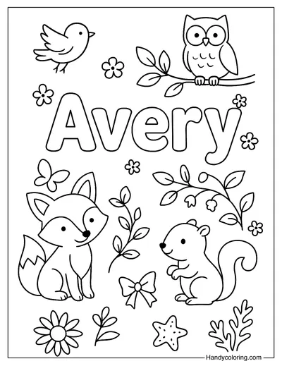 Avery Name Coloring Page