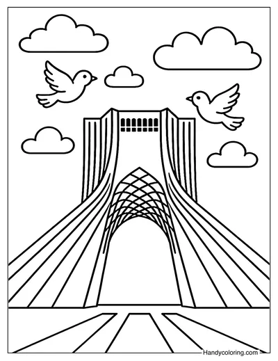 Azadi Tower Coloring Page