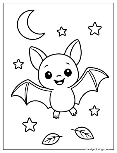 Baby Bat Coloring Page
