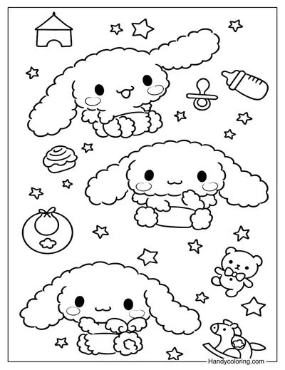 Baby Cinnamoroll Coloring Page