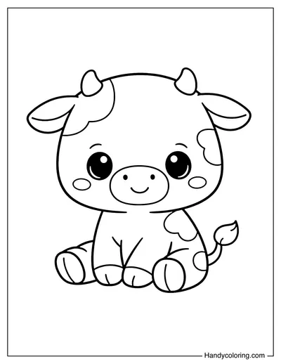 Baby Cow Sitting