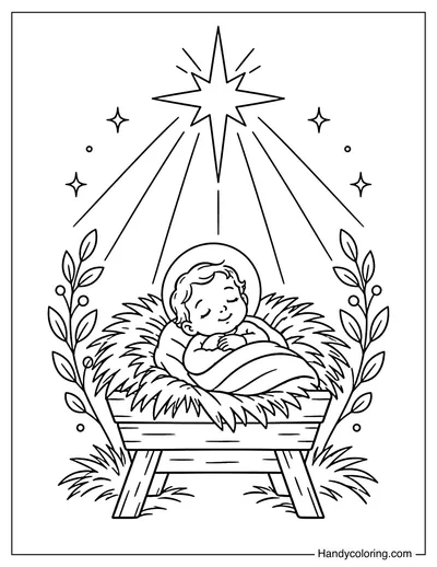 Baby Jesus Beneath the Bethlehem Star
