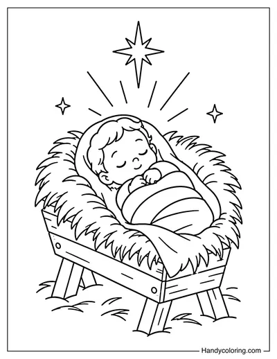 Baby Jesus Sleeping in the Manger
