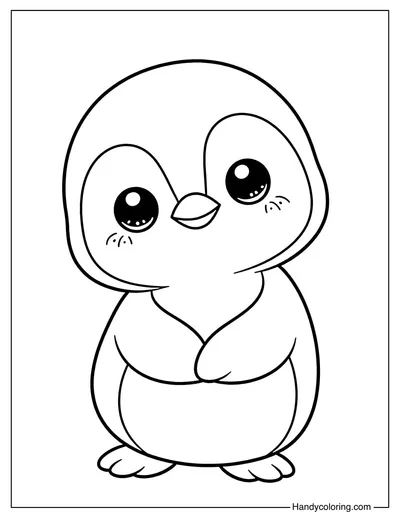 Baby Penguin Coloring Page