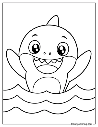 Baby Shark Popping Out of Water