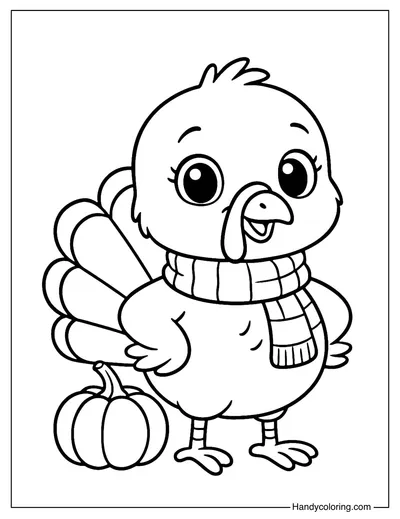 Baby Turkey Coloring Page