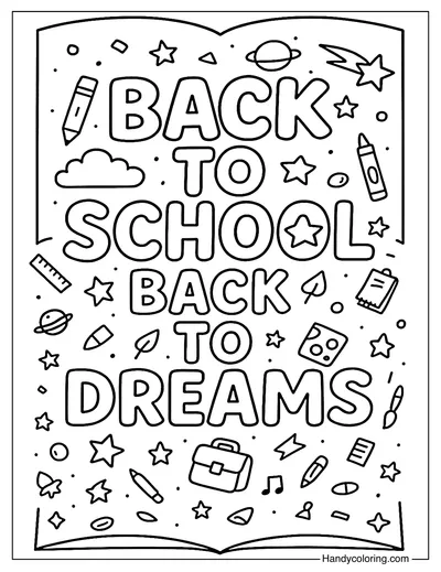 Back to School Back to Dreams Coloring Page