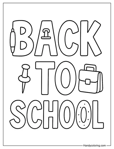 Back to School Blackboard Design Coloring Page